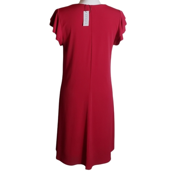Velvet By Graham & Spencer Raspberry Pink Shift Dress Sz Large Ruffle Sleeve NWT - Picture 4 of 12